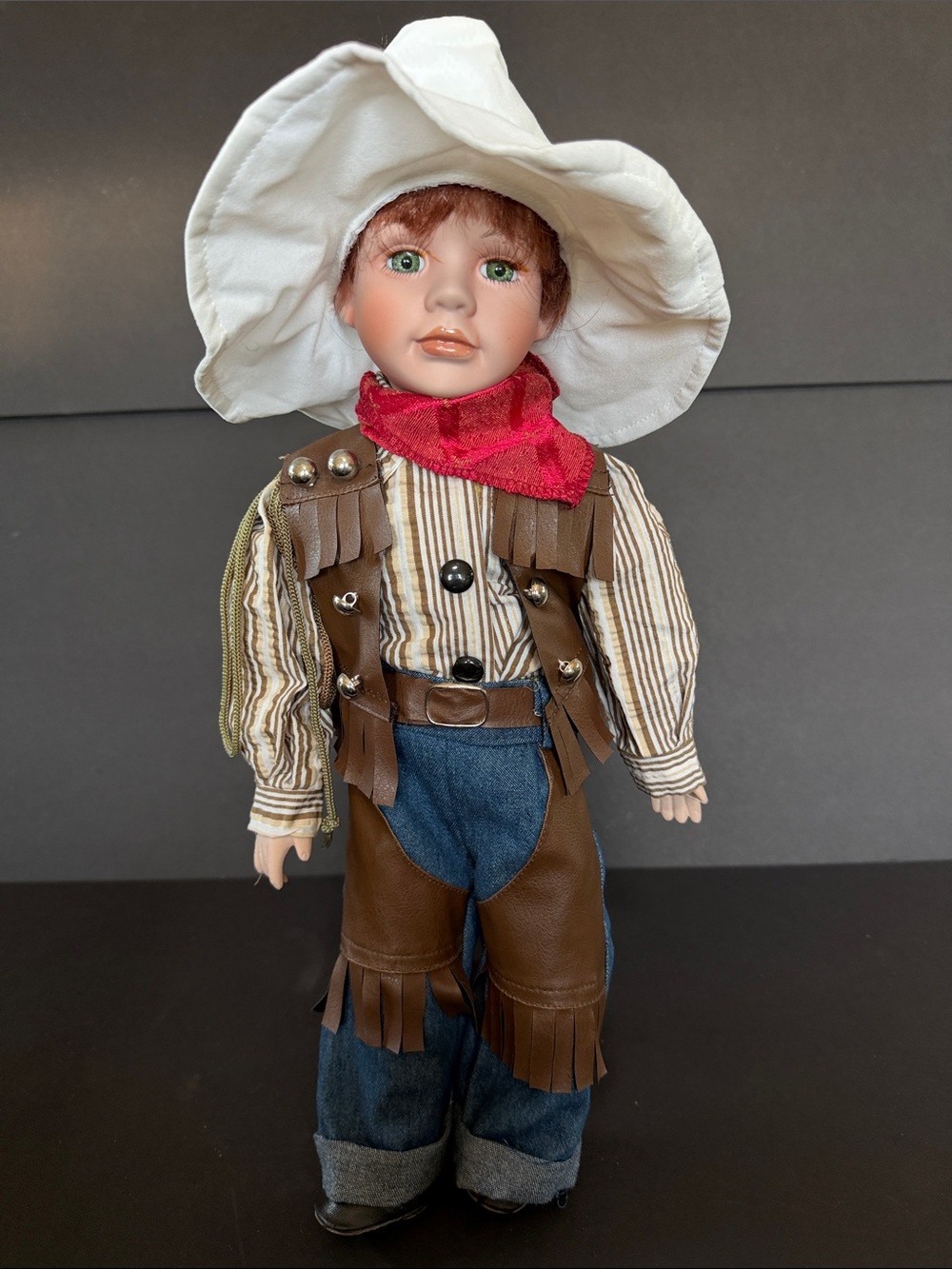 Classic Cowboy Doll in White Hat and Red Bandana